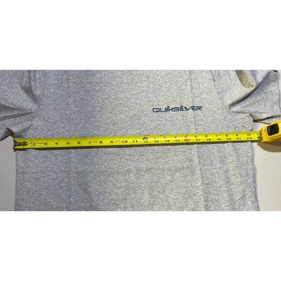 Quiksilver Mens Large T-Shirt Kauai Heather Gray Logo Print Cotton Crew Neck - Picture 5 of 15